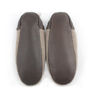 Brown Cashmere Slippers